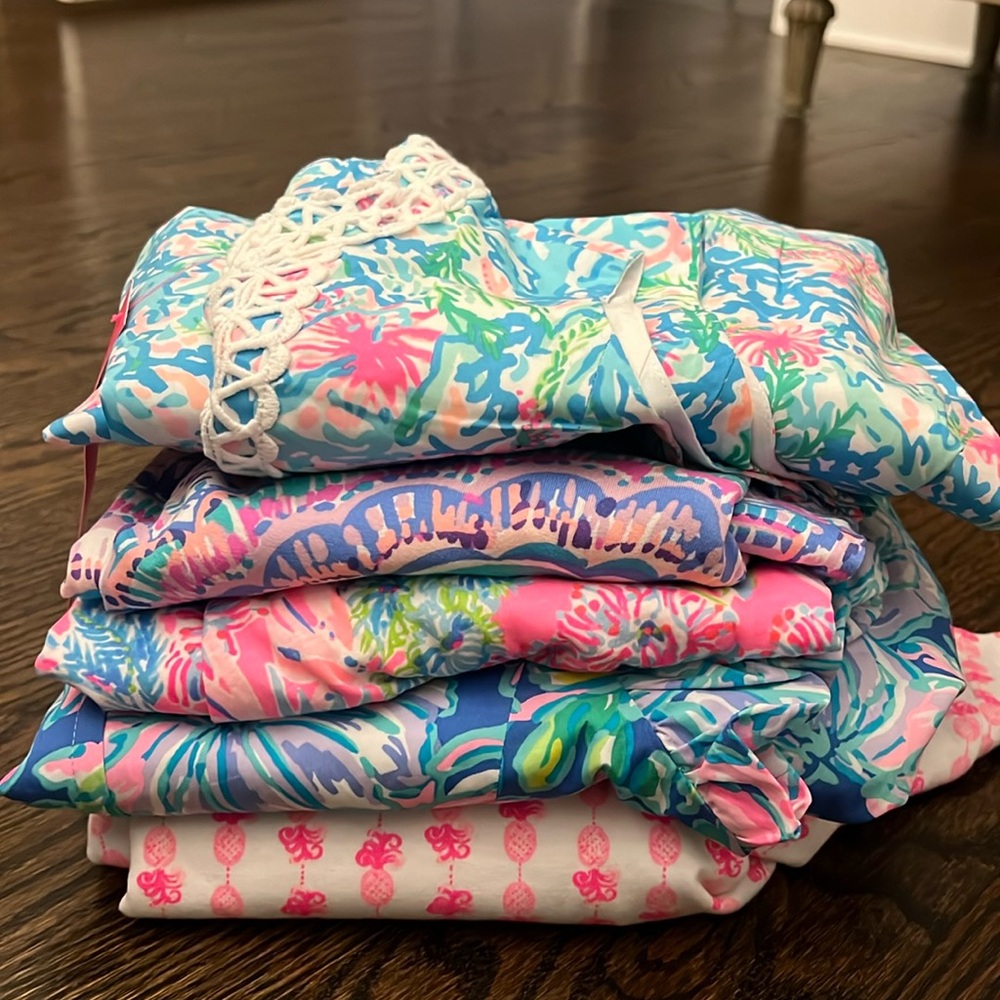 Lilly Pulitzer lot of 5 girls dresses, size 14 and XL. All NWT.